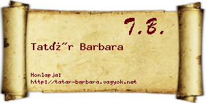 Tatár Barbara névjegykártya